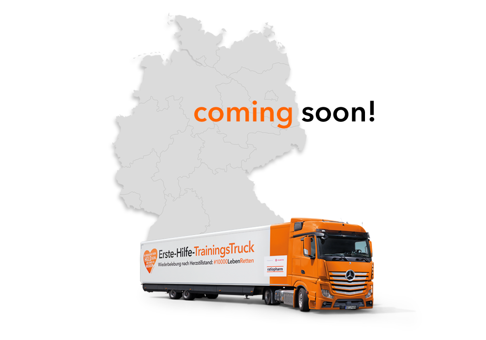 Der Erste-Hilfe-TrainingsTruck kommt. Wiederbelebung in 10 Minuten. #10000LebenRetten – Wiederbelebung nach Herzstillstand: Erste-Hilfe-TrainingsTruck
